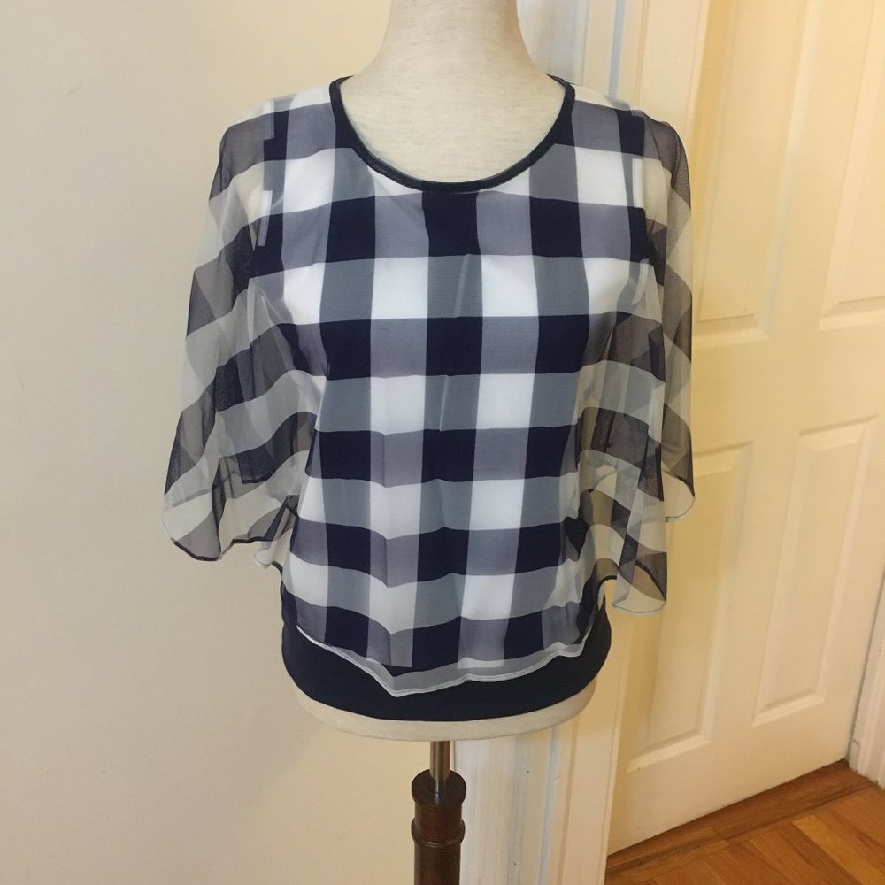 Anthropolgie "Check" Double Layer Top